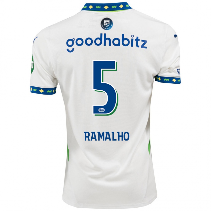 Kinder André Ramalho #5 Weiß Dunkelblau Ausweichtrikot Trikot 2024/25 T-Shirt Österreich