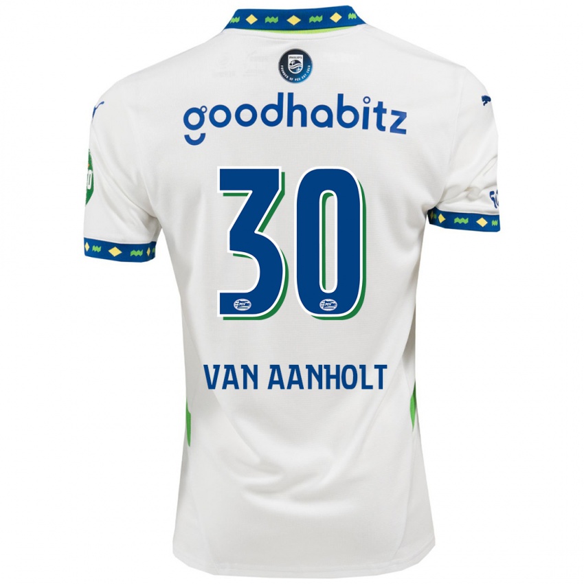 Kinder Patrick Van Aanholt #30 Weiß Dunkelblau Ausweichtrikot Trikot 2024/25 T-Shirt Österreich