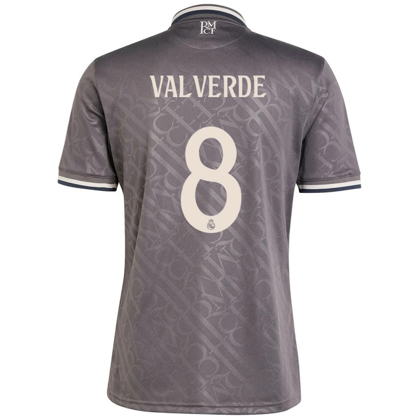 Kinder Federico Valverde #8 Anthrazit Ausweichtrikot Trikot 2024/25 T-Shirt Österreich