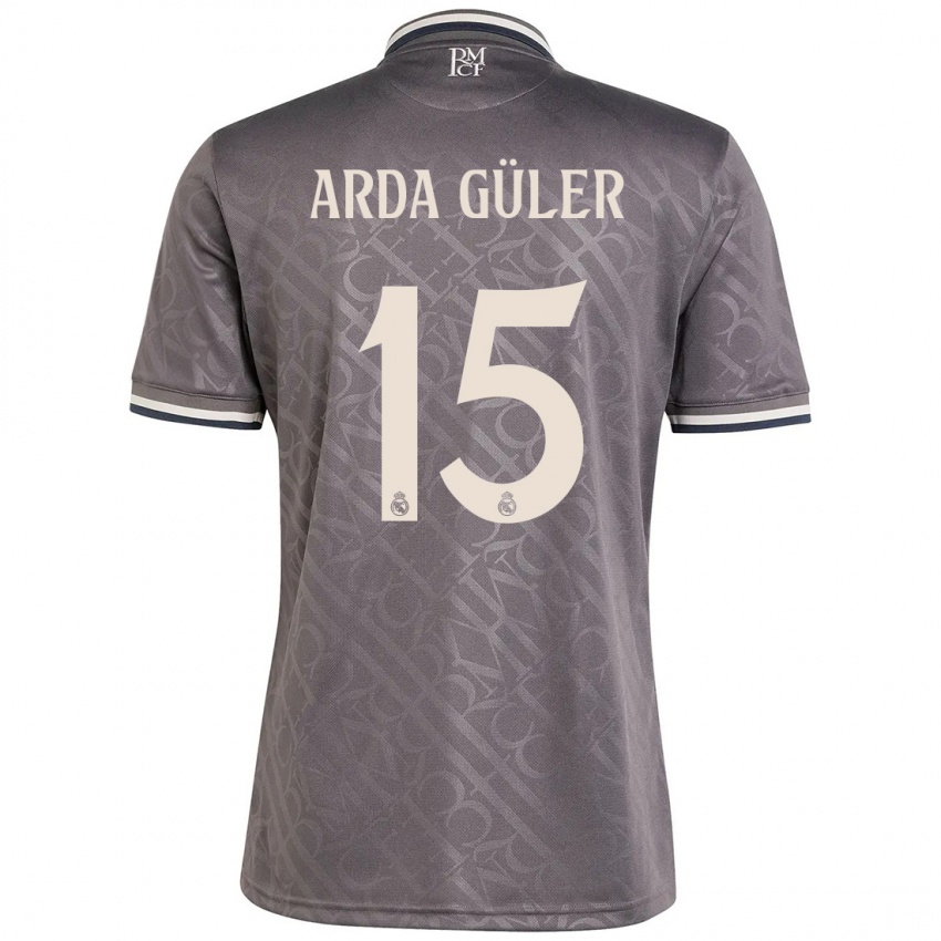 Kinder Arda Güler #15 Anthrazit Ausweichtrikot Trikot 2024/25 T-Shirt Österreich