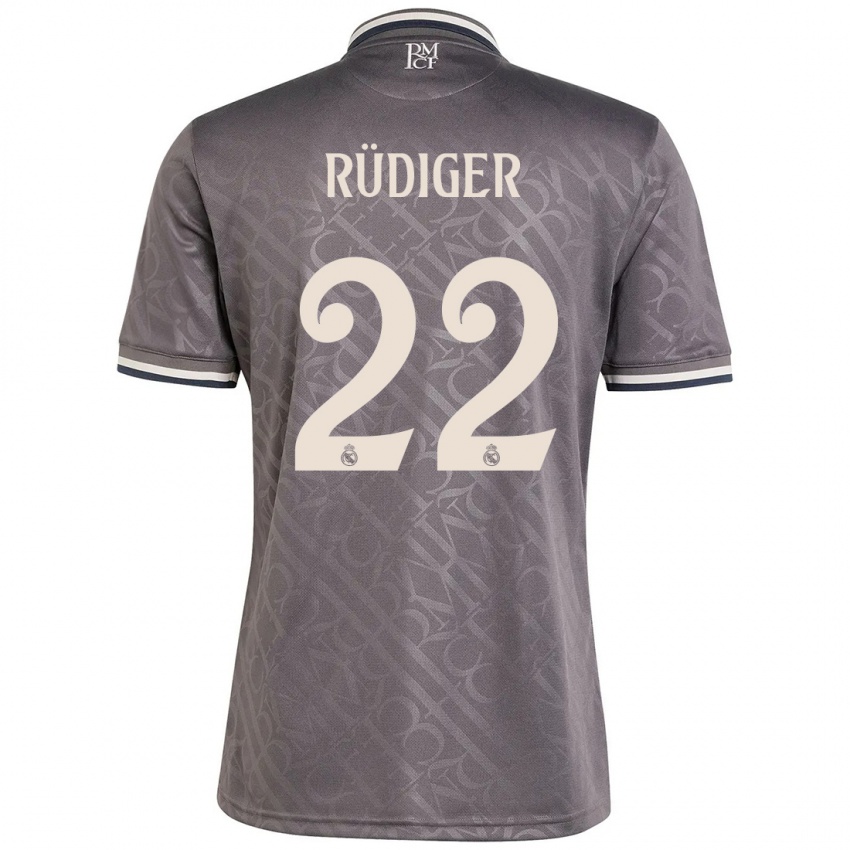 Kinder Antonio Rudiger #22 Anthrazit Ausweichtrikot Trikot 2024/25 T-Shirt Österreich