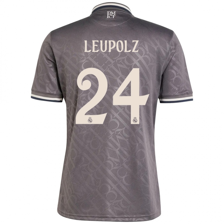 Kinder Melanie Leupolz #24 Anthrazit Ausweichtrikot Trikot 2024/25 T-Shirt Österreich