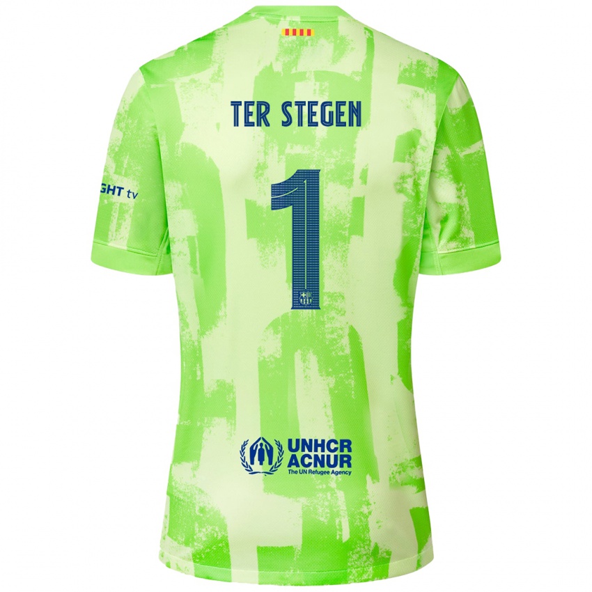 Kinder Marc-Andre Ter Stegen #1 Limettengrün Ausweichtrikot Trikot 2024/25 T-Shirt Österreich