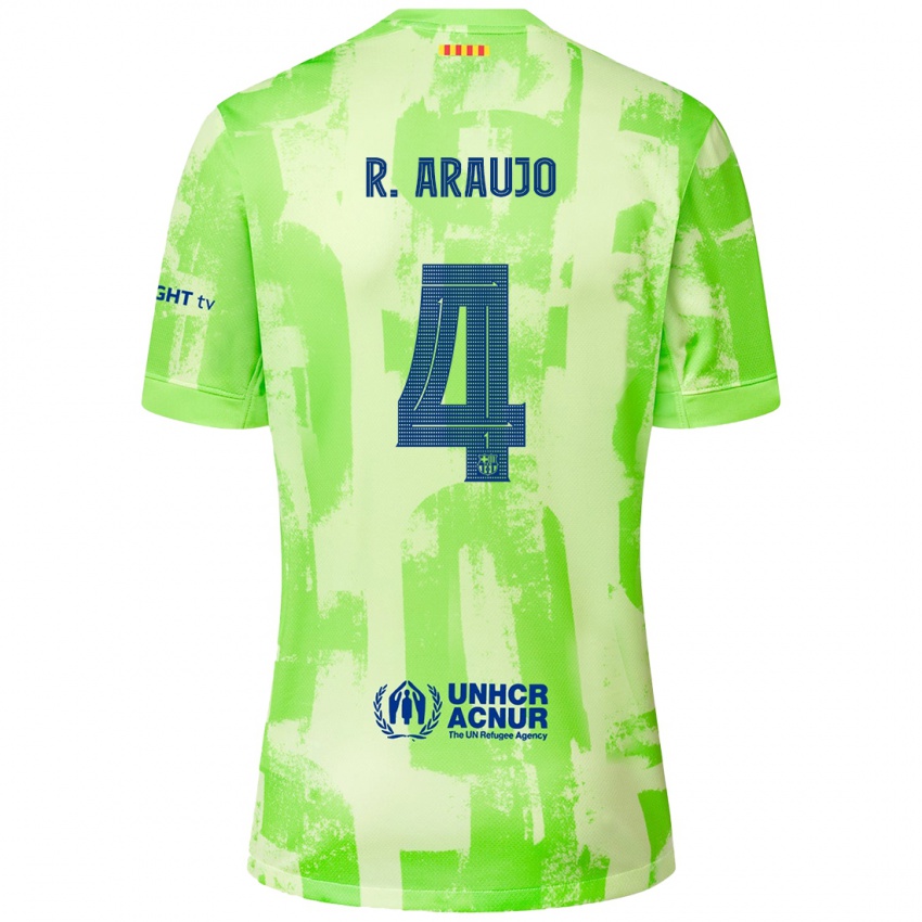 Kinder Ronald Araujo #4 Limettengrün Ausweichtrikot Trikot 2024/25 T-Shirt Österreich