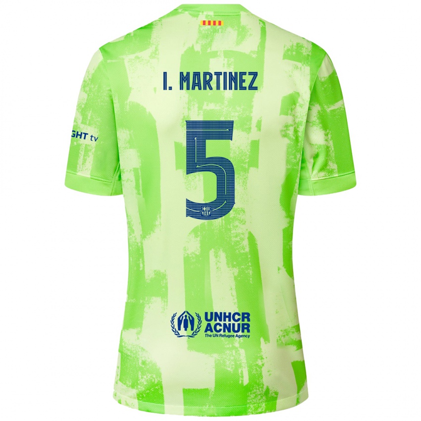 Kinder Iñigo Martínez #5 Limettengrün Ausweichtrikot Trikot 2024/25 T-Shirt Österreich