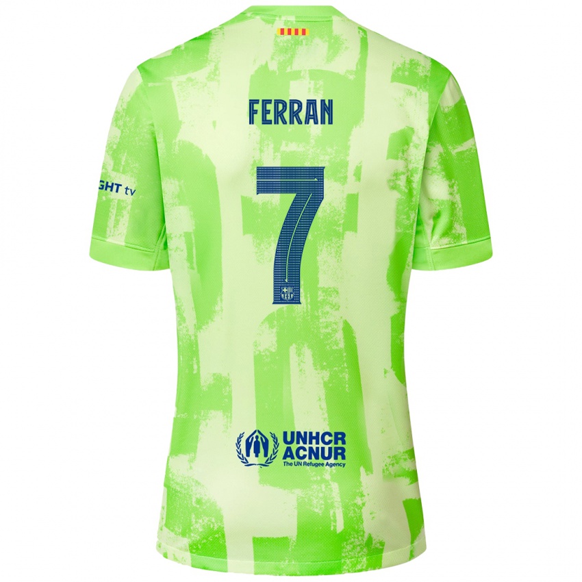 Kinder Ferran Torres #7 Limettengrün Ausweichtrikot Trikot 2024/25 T-Shirt Österreich