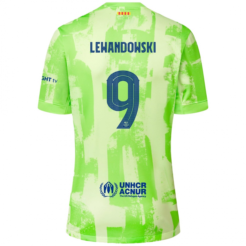 Kinder Robert Lewandowski #9 Limettengrün Ausweichtrikot Trikot 2024/25 T-Shirt Österreich