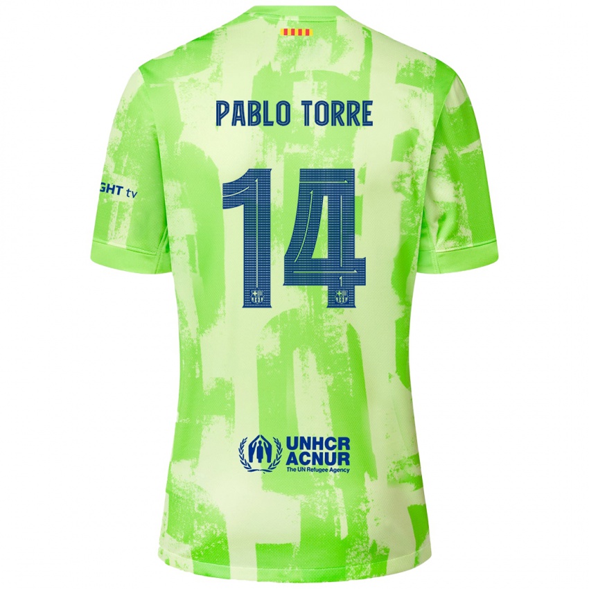 Kinder Pablo Torre #14 Limettengrün Ausweichtrikot Trikot 2024/25 T-Shirt Österreich