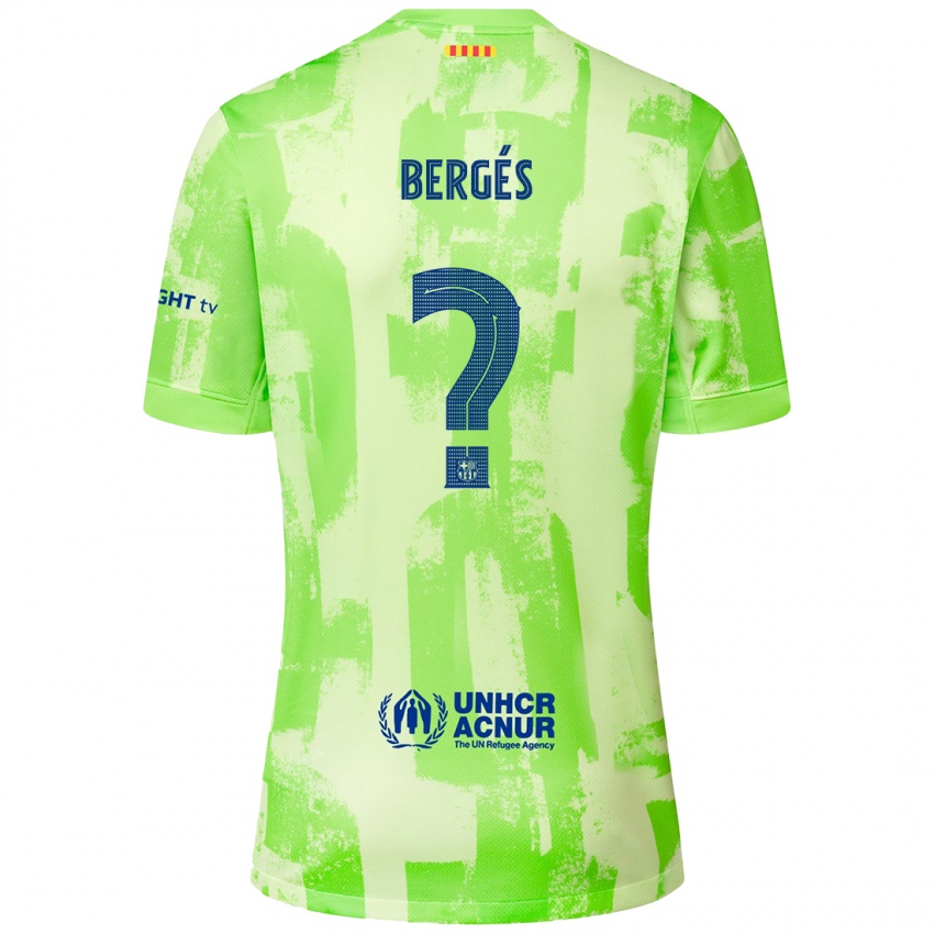 Kinder Pau Bergés #0 Limettengrün Ausweichtrikot Trikot 2024/25 T-Shirt Österreich