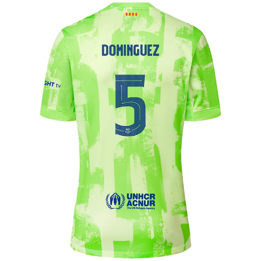 Kinder Sergi Dominguez #5 Limettengrün Ausweichtrikot Trikot 2024/25 T-Shirt Österreich