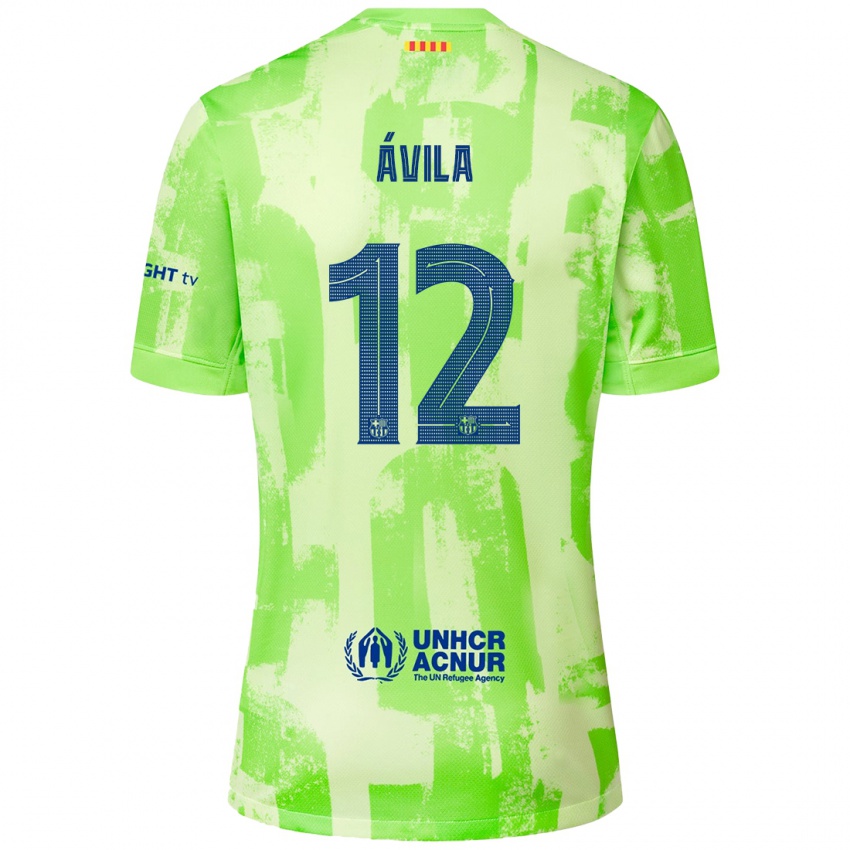 Kinder Dani Ávila #12 Limettengrün Ausweichtrikot Trikot 2024/25 T-Shirt Österreich