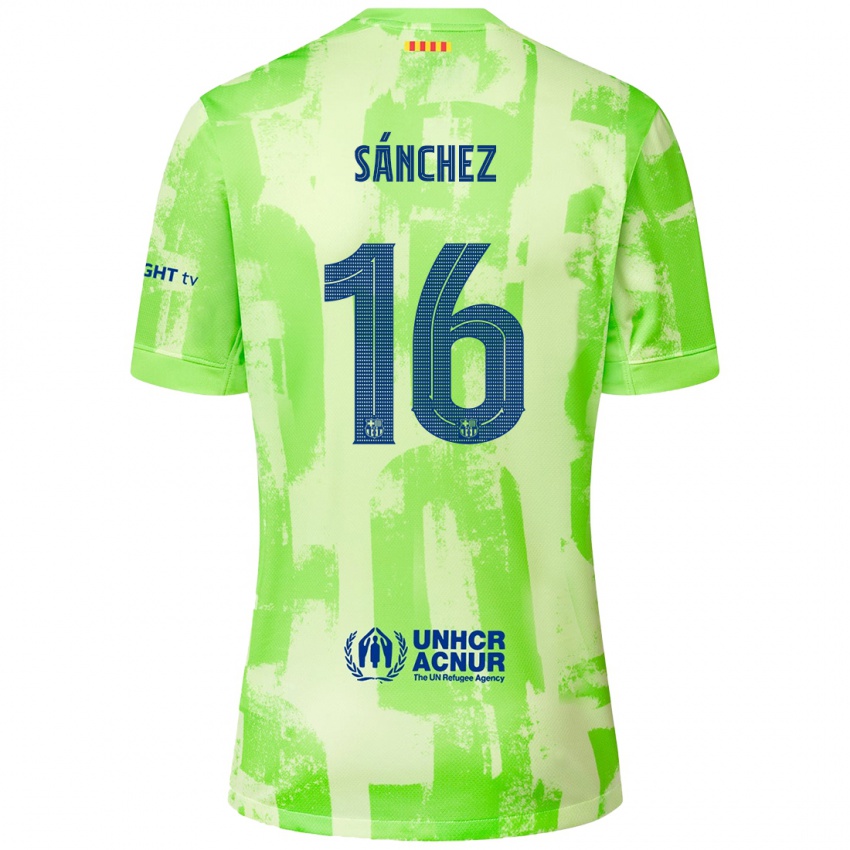 Kinder Edu Sánchez #16 Limettengrün Ausweichtrikot Trikot 2024/25 T-Shirt Österreich