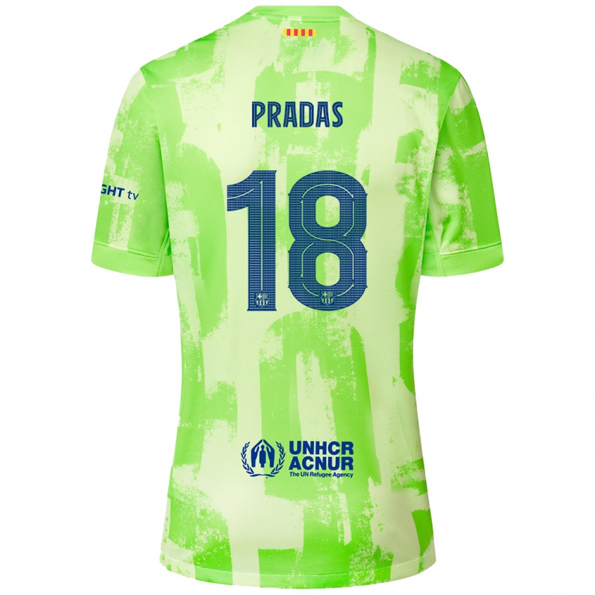 Kinder Arnau Pradas #18 Limettengrün Ausweichtrikot Trikot 2024/25 T-Shirt Österreich