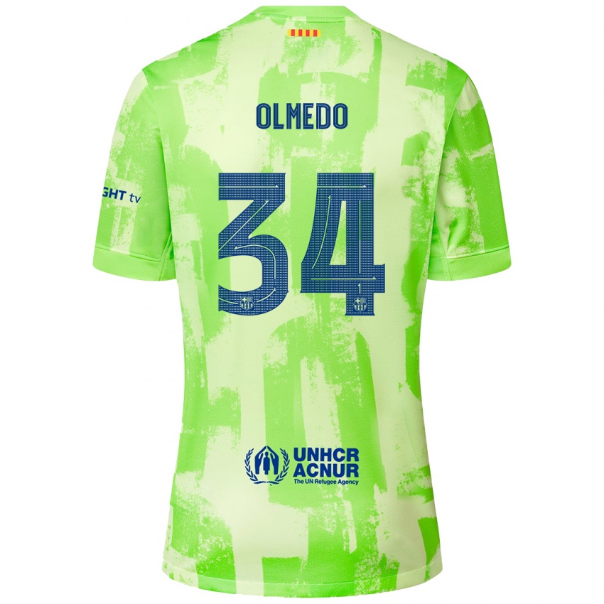 Kinder Alexis Olmedo #34 Limettengrün Ausweichtrikot Trikot 2024/25 T-Shirt Österreich