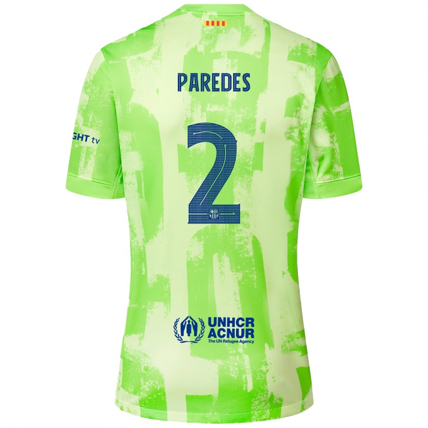 Kinder Irene Paredes #2 Limettengrün Ausweichtrikot Trikot 2024/25 T-Shirt Österreich