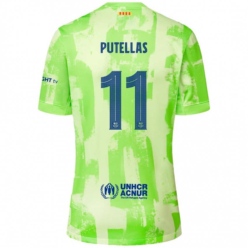 Kinder Alexia Putellas #11 Limettengrün Ausweichtrikot Trikot 2024/25 T-Shirt Österreich