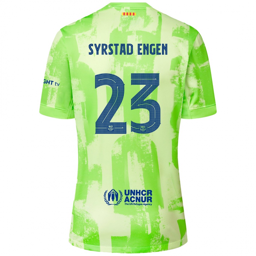 Kinder Ingrid Syrstad Engen #23 Limettengrün Ausweichtrikot Trikot 2024/25 T-Shirt Österreich