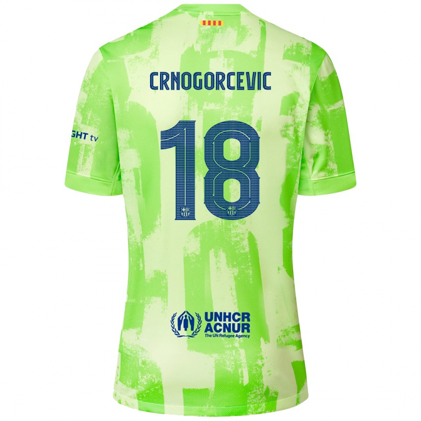 Kinder Ana-Maria Crnogorcevic #18 Limettengrün Ausweichtrikot Trikot 2024/25 T-Shirt Österreich