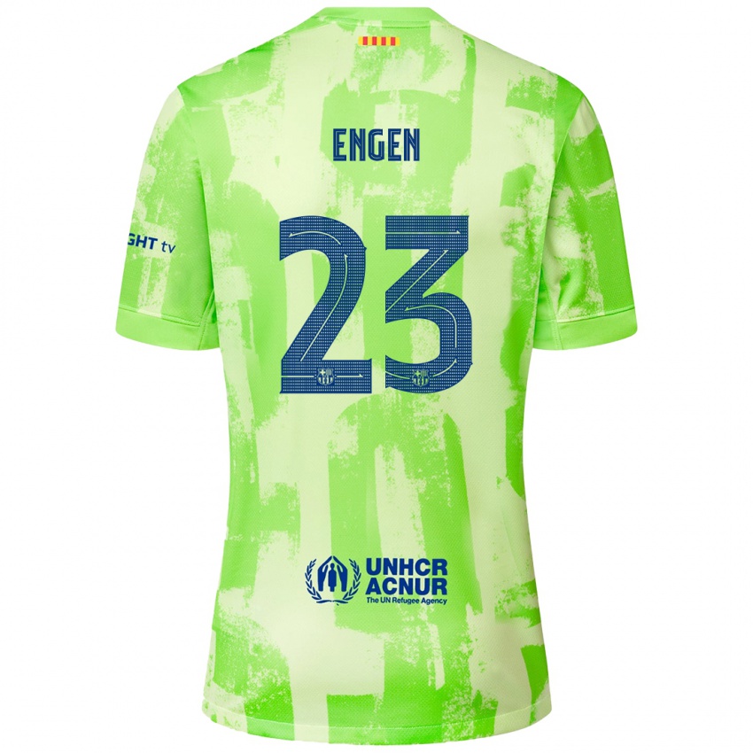 Kinder Ingrid Engen #23 Limettengrün Ausweichtrikot Trikot 2024/25 T-Shirt Österreich