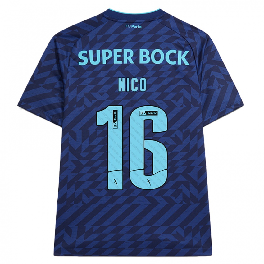 Kinder Nico González #16 Marineblau Ausweichtrikot Trikot 2024/25 T-Shirt Österreich