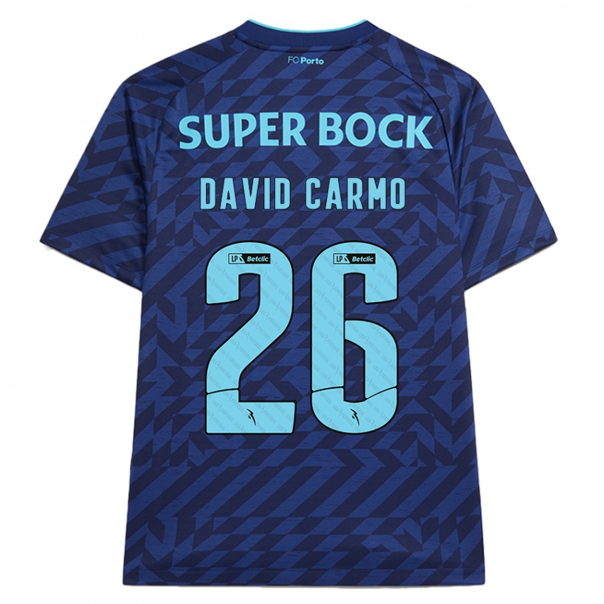 Kinder David Carmo #26 Marineblau Ausweichtrikot Trikot 2024/25 T-Shirt Österreich