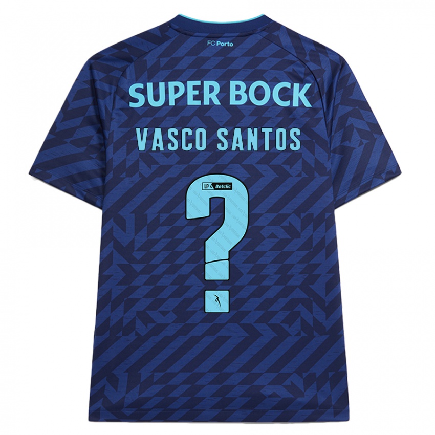 Kinder Vasco Santos #0 Marineblau Ausweichtrikot Trikot 2024/25 T-Shirt Österreich