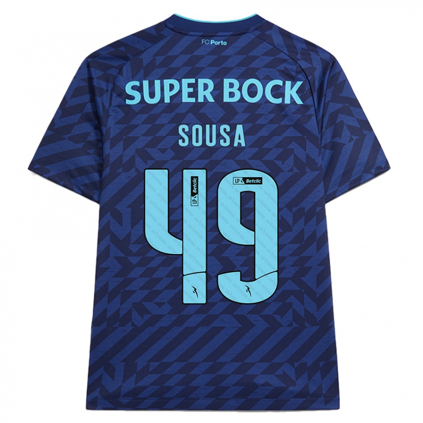 Kinder Gonçalo Sousa #49 Marineblau Ausweichtrikot Trikot 2024/25 T-Shirt Österreich