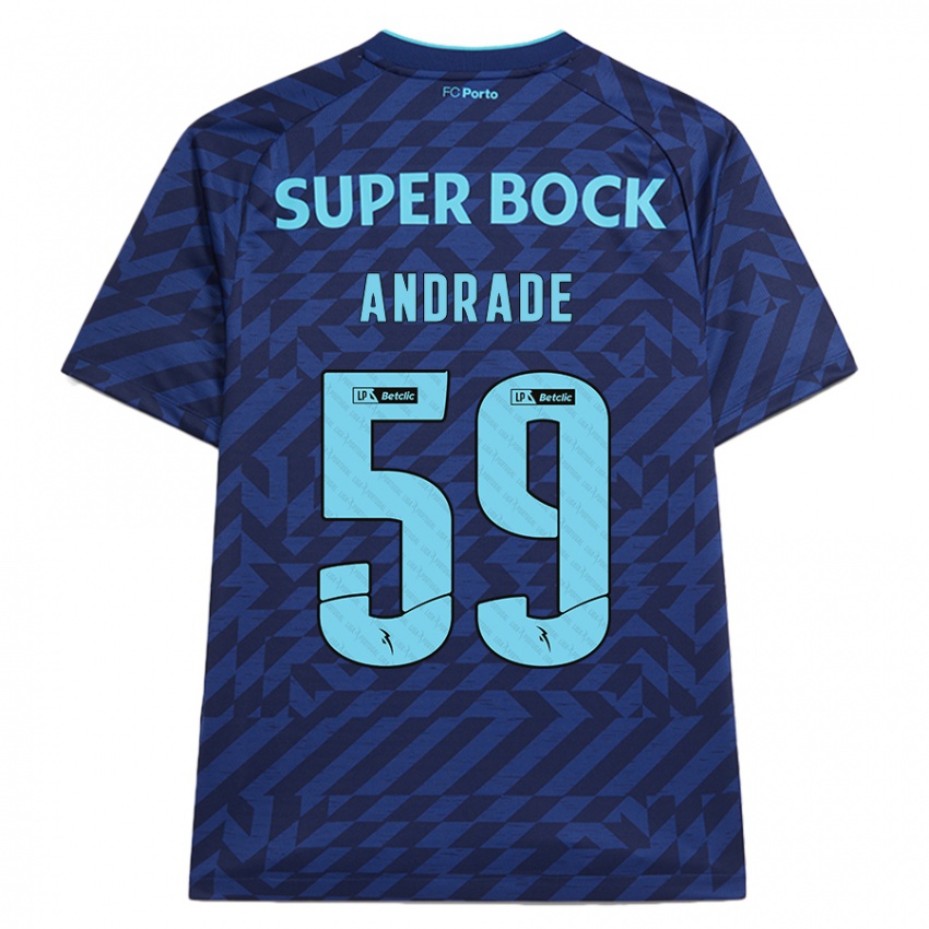 Kinder Tiago Andrade #59 Marineblau Ausweichtrikot Trikot 2024/25 T-Shirt Österreich