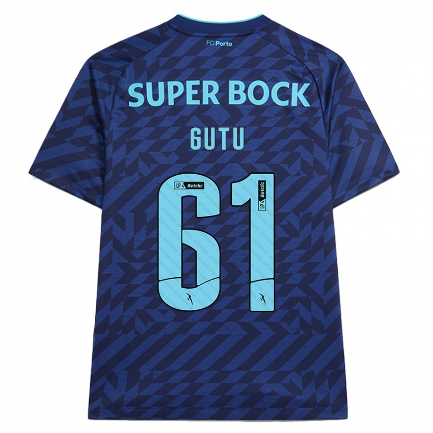 Kinder Denis Gutu #61 Marineblau Ausweichtrikot Trikot 2024/25 T-Shirt Österreich