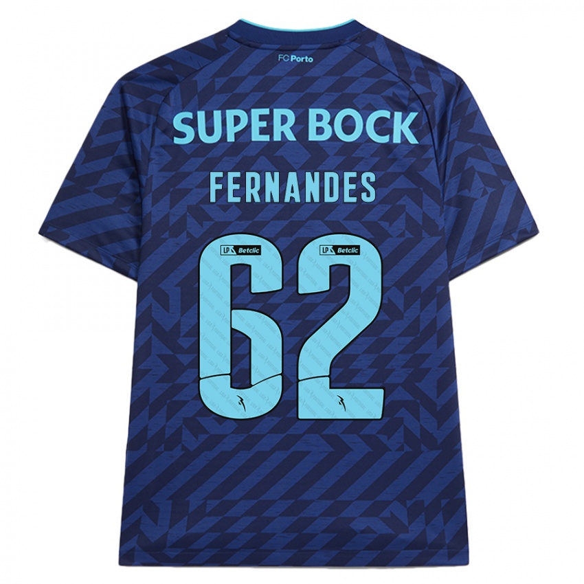 Kinder Rodrigo Fernandes #62 Marineblau Ausweichtrikot Trikot 2024/25 T-Shirt Österreich