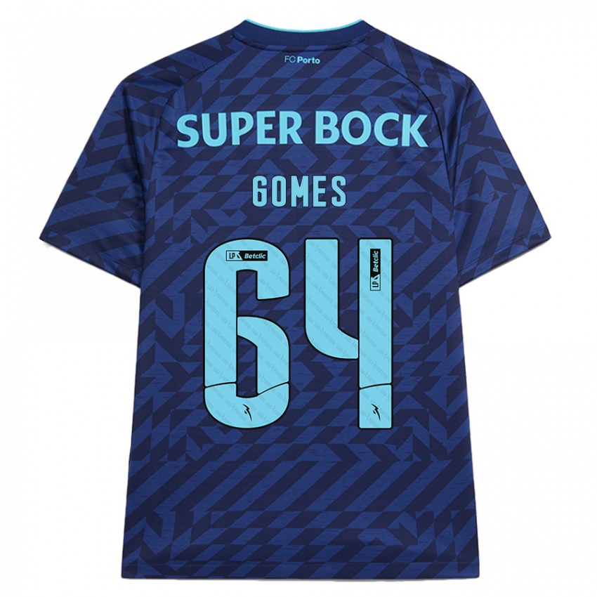 Kinder Luís Gomes #64 Marineblau Ausweichtrikot Trikot 2024/25 T-Shirt Österreich