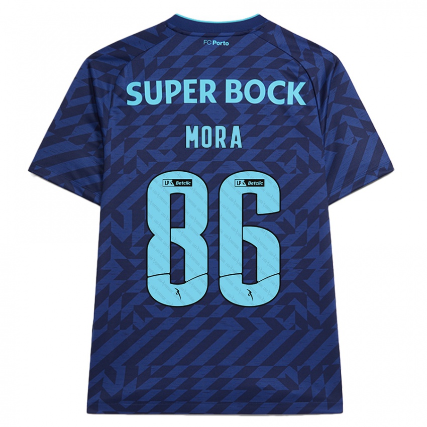 Kinder Rodrigo Mora #86 Marineblau Ausweichtrikot Trikot 2024/25 T-Shirt Österreich