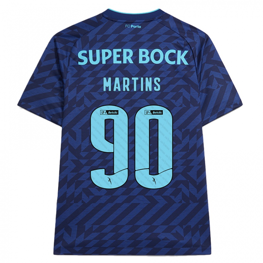 Kinder Gil Martins #90 Marineblau Ausweichtrikot Trikot 2024/25 T-Shirt Österreich