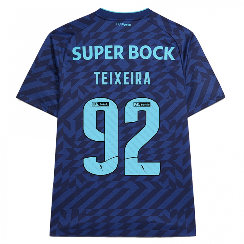 Kinder João Teixeira #92 Marineblau Ausweichtrikot Trikot 2024/25 T-Shirt Österreich