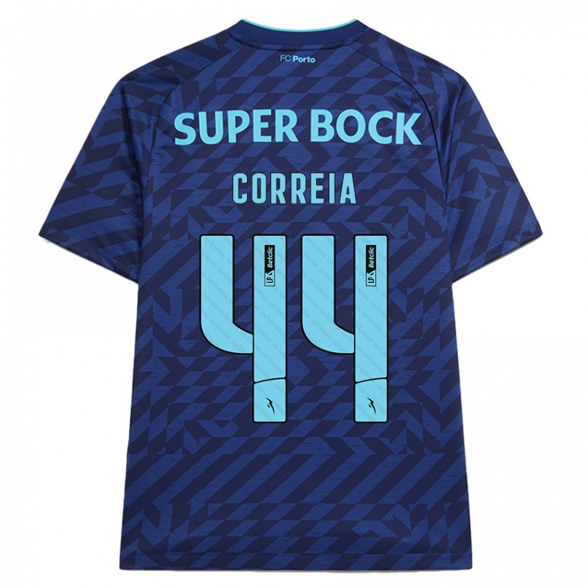 Kinder Romain Correia #44 Marineblau Ausweichtrikot Trikot 2024/25 T-Shirt Österreich