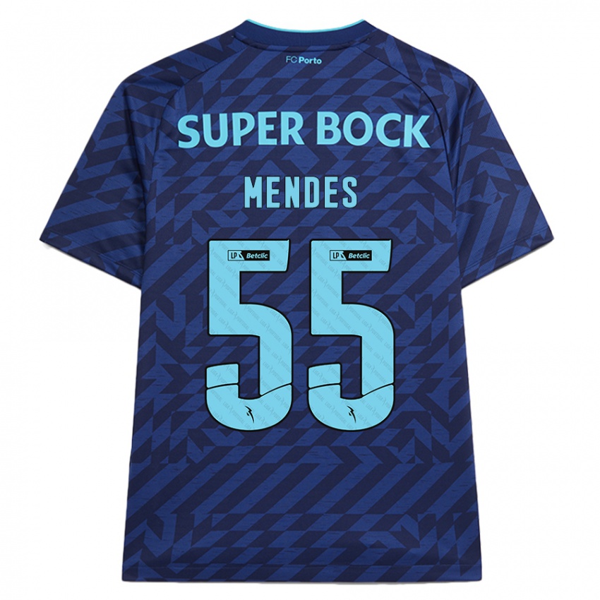 Kinder João Mendes #55 Marineblau Ausweichtrikot Trikot 2024/25 T-Shirt Österreich