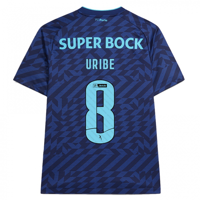 Kinder Mateus Uribe #8 Marineblau Ausweichtrikot Trikot 2024/25 T-Shirt Österreich