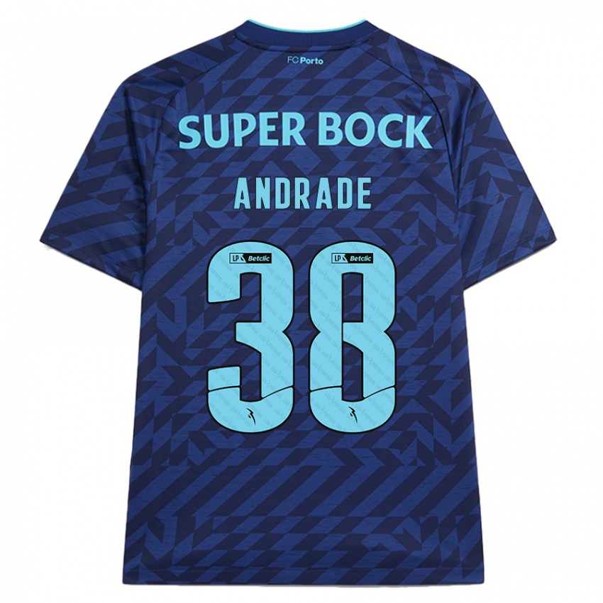 Kinder Fernando Andrade #38 Marineblau Ausweichtrikot Trikot 2024/25 T-Shirt Österreich