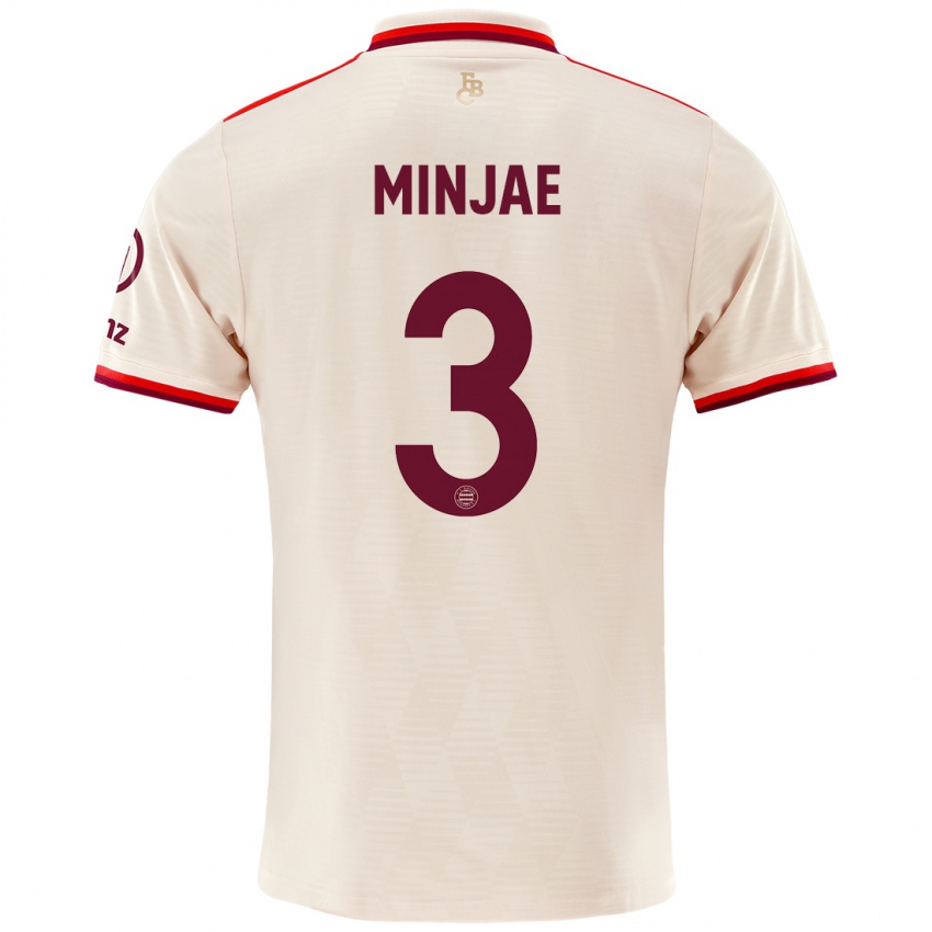 Kinder Min-Jae Kim #3 Leinen Ausweichtrikot Trikot 2024/25 T-Shirt Österreich