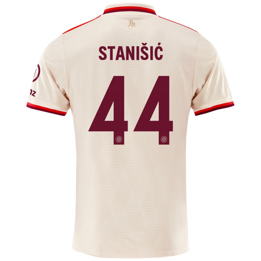 Kinder Josip Stanisic #44 Leinen Ausweichtrikot Trikot 2024/25 T-Shirt Österreich