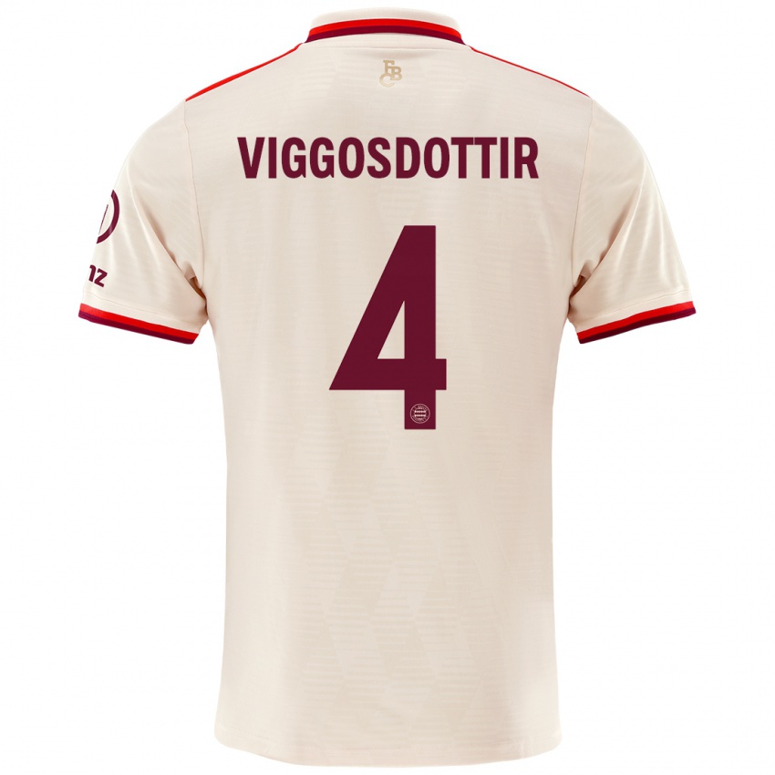 Kinder Glódís Perla Viggósdóttir #4 Leinen Ausweichtrikot Trikot 2024/25 T-Shirt Österreich