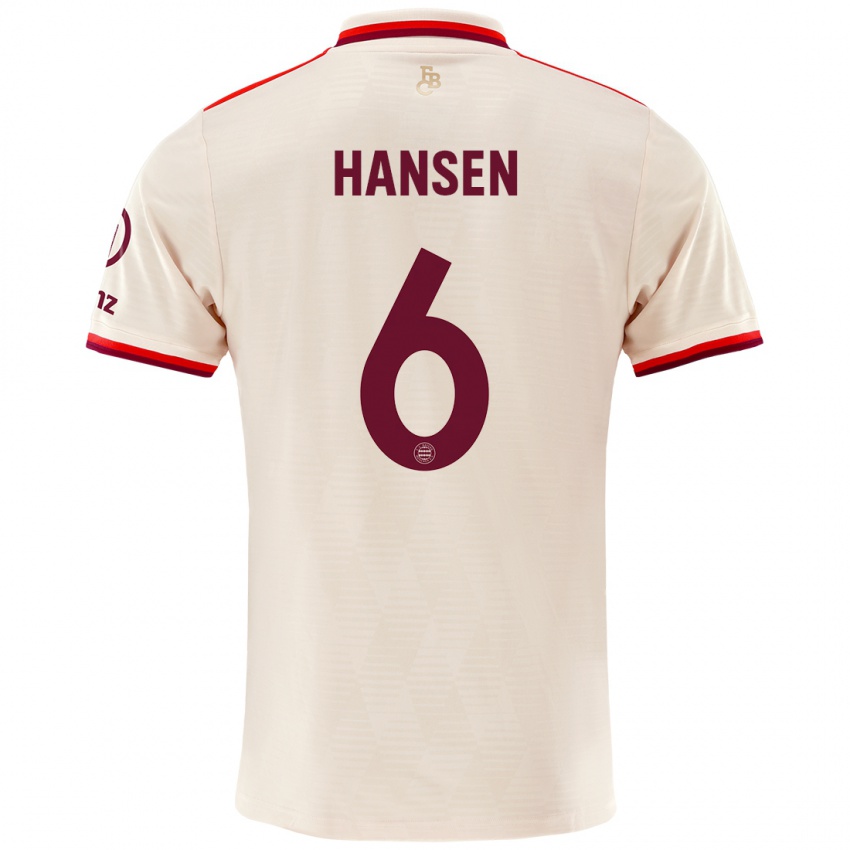 Kinder Tuva Hansen #6 Leinen Ausweichtrikot Trikot 2024/25 T-Shirt Österreich