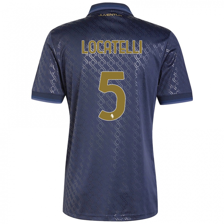 Kinder Manuel Locatelli #5 Marineblau Ausweichtrikot Trikot 2024/25 T-Shirt Österreich