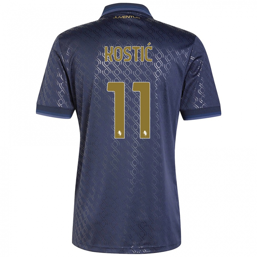 Kinder Filip Kostic #11 Marineblau Ausweichtrikot Trikot 2024/25 T-Shirt Österreich