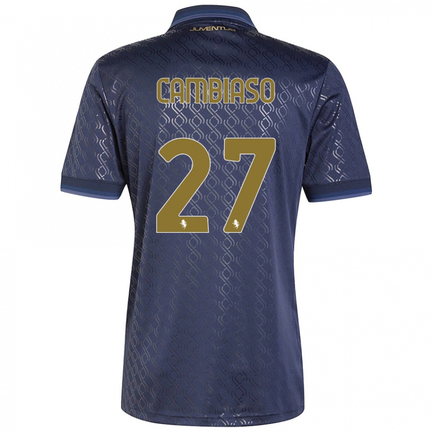 Kinder Andrea Cambiaso #27 Marineblau Ausweichtrikot Trikot 2024/25 T-Shirt Österreich