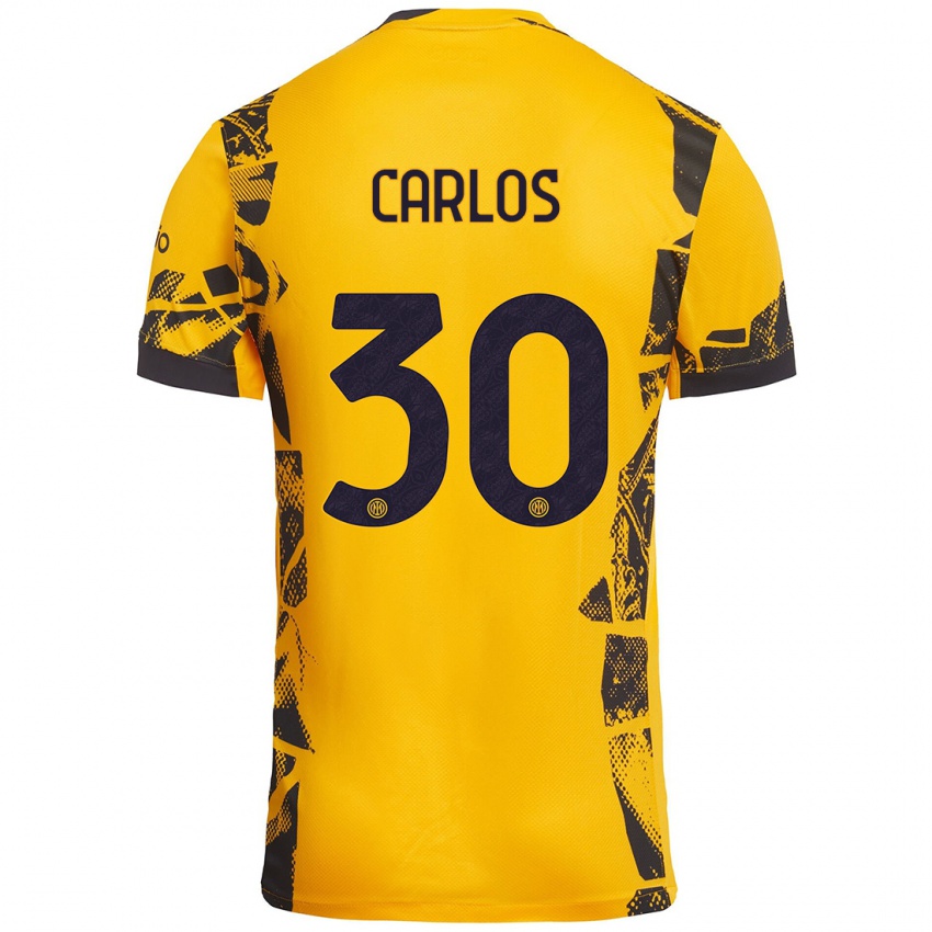 Kinder Carlos Augusto #30 Gold Schwarz Ausweichtrikot Trikot 2024/25 T-Shirt Österreich