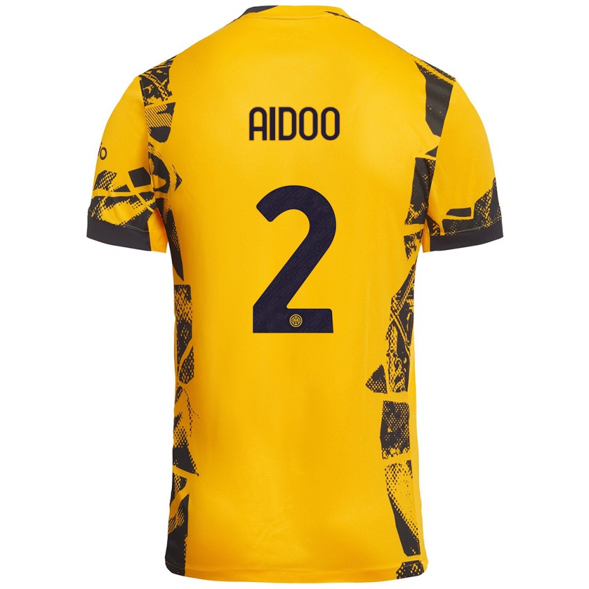 Kinder Mike Aidoo #2 Gold Schwarz Ausweichtrikot Trikot 2024/25 T-Shirt Österreich