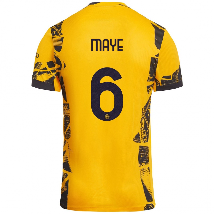 Kinder Yvan Maye #6 Gold Schwarz Ausweichtrikot Trikot 2024/25 T-Shirt Österreich