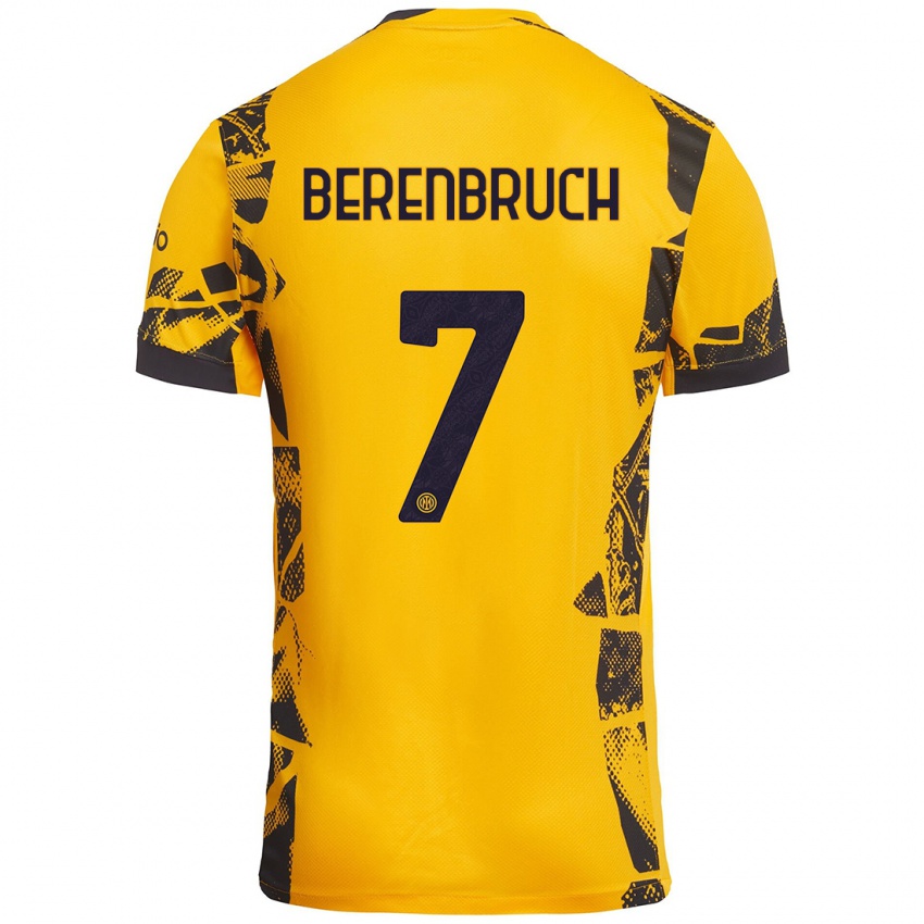 Kinder Thomas Berenbruch #7 Gold Schwarz Ausweichtrikot Trikot 2024/25 T-Shirt Österreich