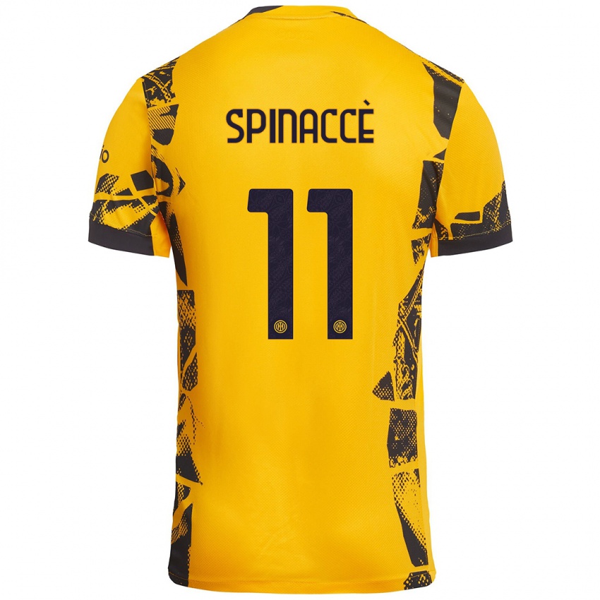 Kinder Matteo Spinaccè #11 Gold Schwarz Ausweichtrikot Trikot 2024/25 T-Shirt Österreich